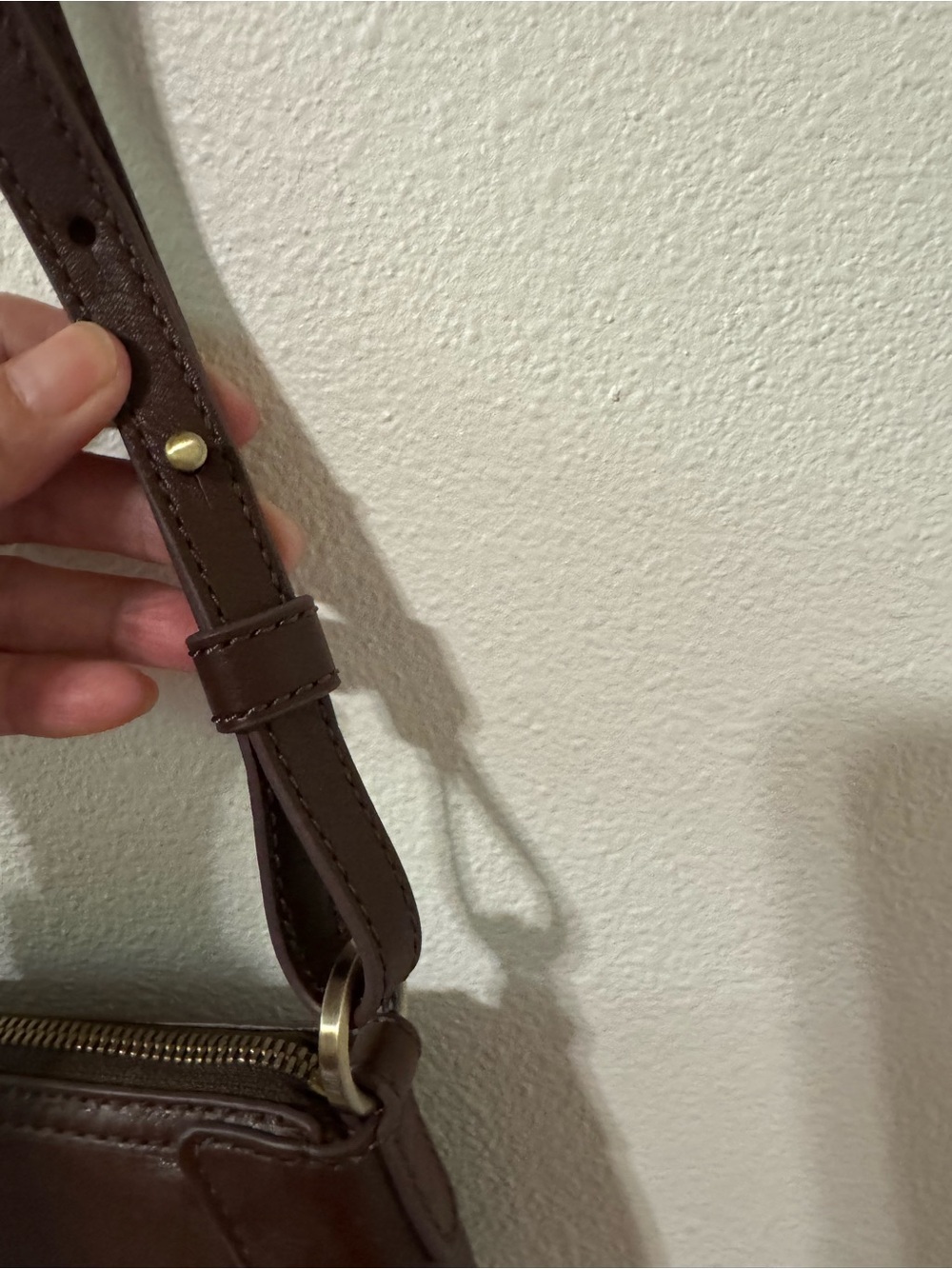 HOBO Bellamy Small Crossbody Bag Brown Genuine Leather Phone Pocket-10x5x2.5” - Picture 6 of 14